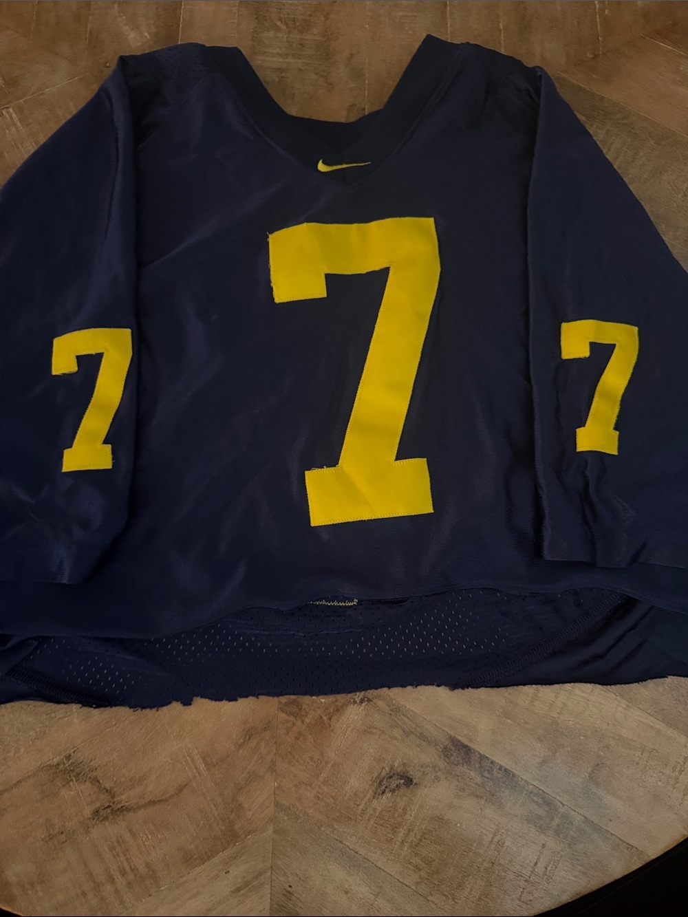 Nike Navy Blue Football Jersey with Yellow 7
